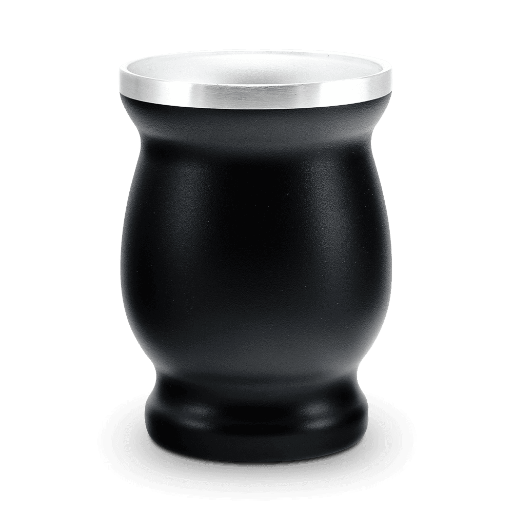 Edelstahl-Matebecher schwarz matt